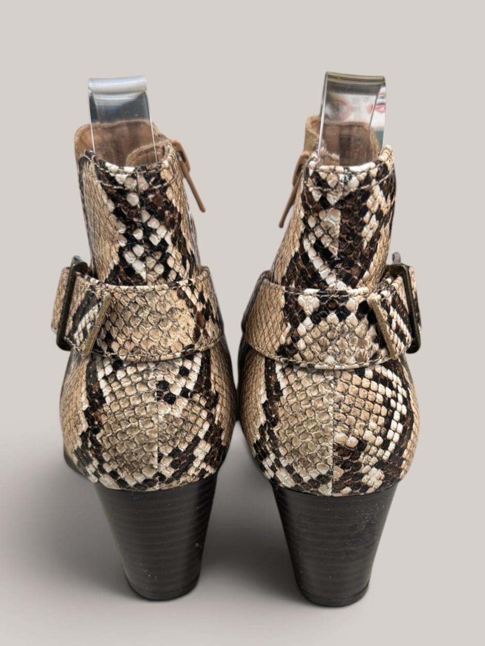 VIONIC Naomi Suede Snake-Print Ankle Boot Size 7 - Picture 4 of 11
